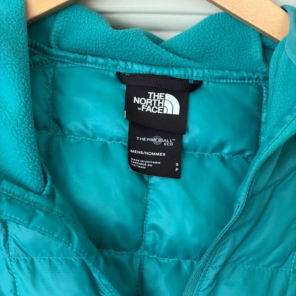 The North Face Men's ThermoBall Eco 2.0 Hybrid 1/4 Zip Hoodie - Teal Small